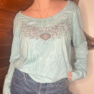 Harley Davidson Bedazzled Top